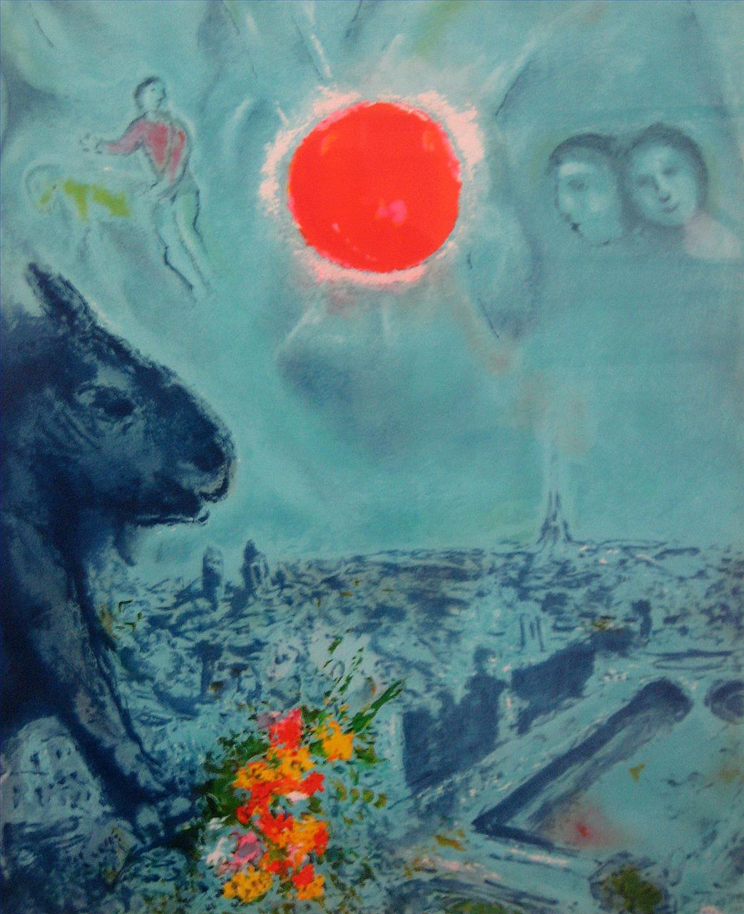 Le Soleil sur Paris contemporain Marc Chagall Peintures à l'huile